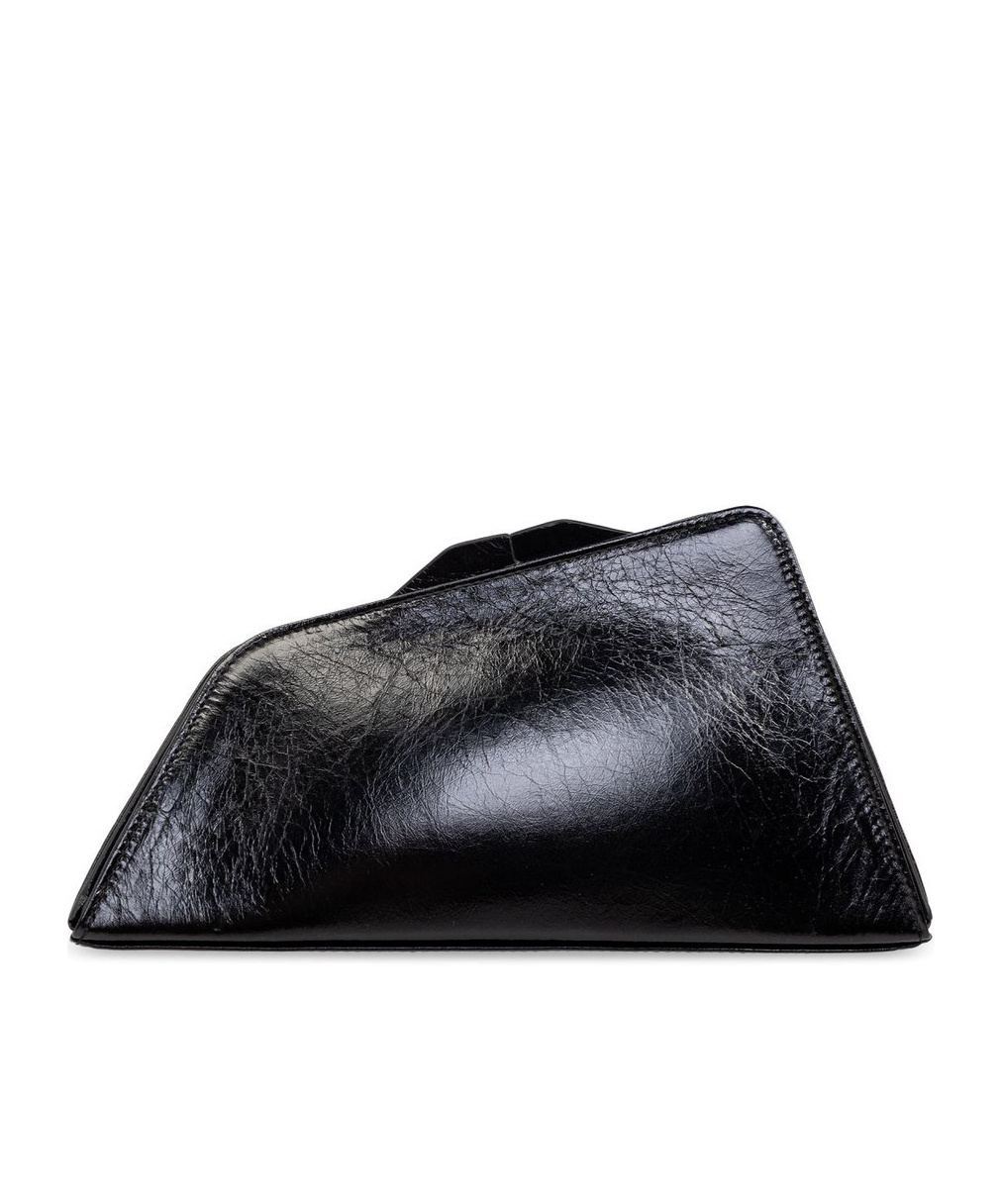 Attico Midnight Leather Clutch Bag In Black
