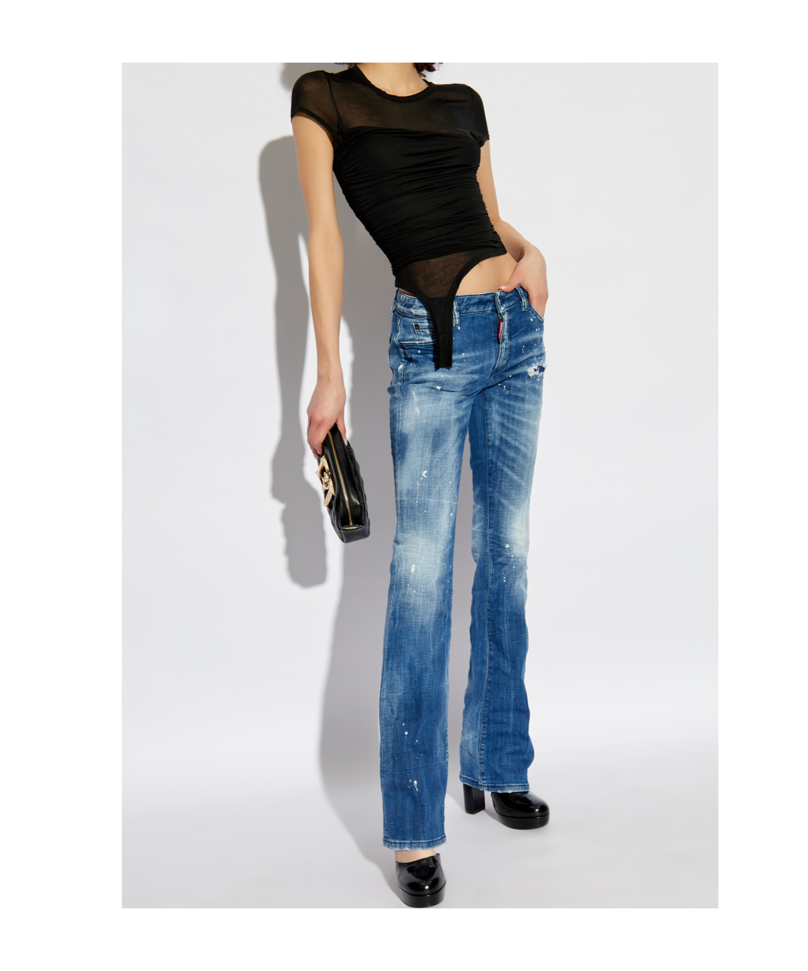 Dsquared2 Mid-rise Flared Jeans In Blue