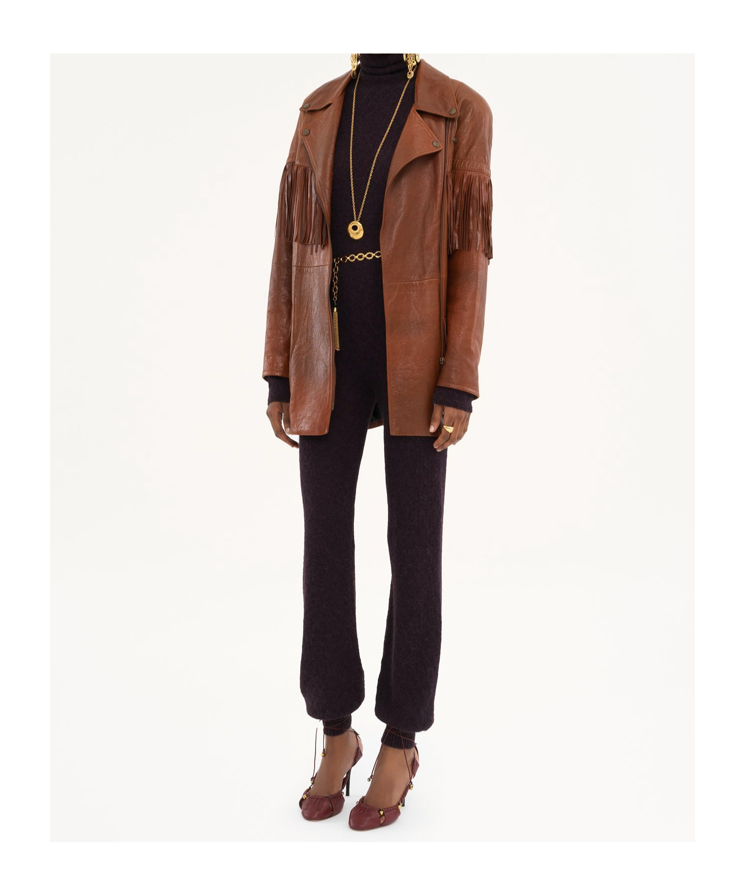 Chloé Belt Tassel Jacket In Brown