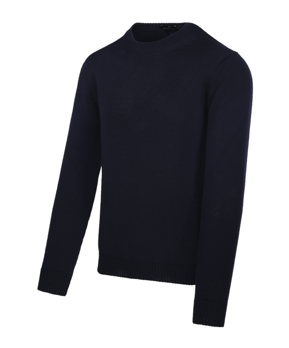 Roberto Collina Ribbed Round Neck Sweater With Long Sleeves In Black