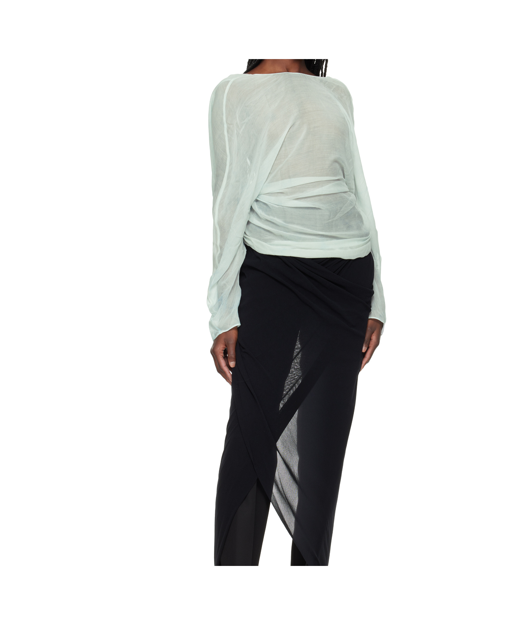 Christopher Esber Blue Latticed Lace Shrug Top In Green