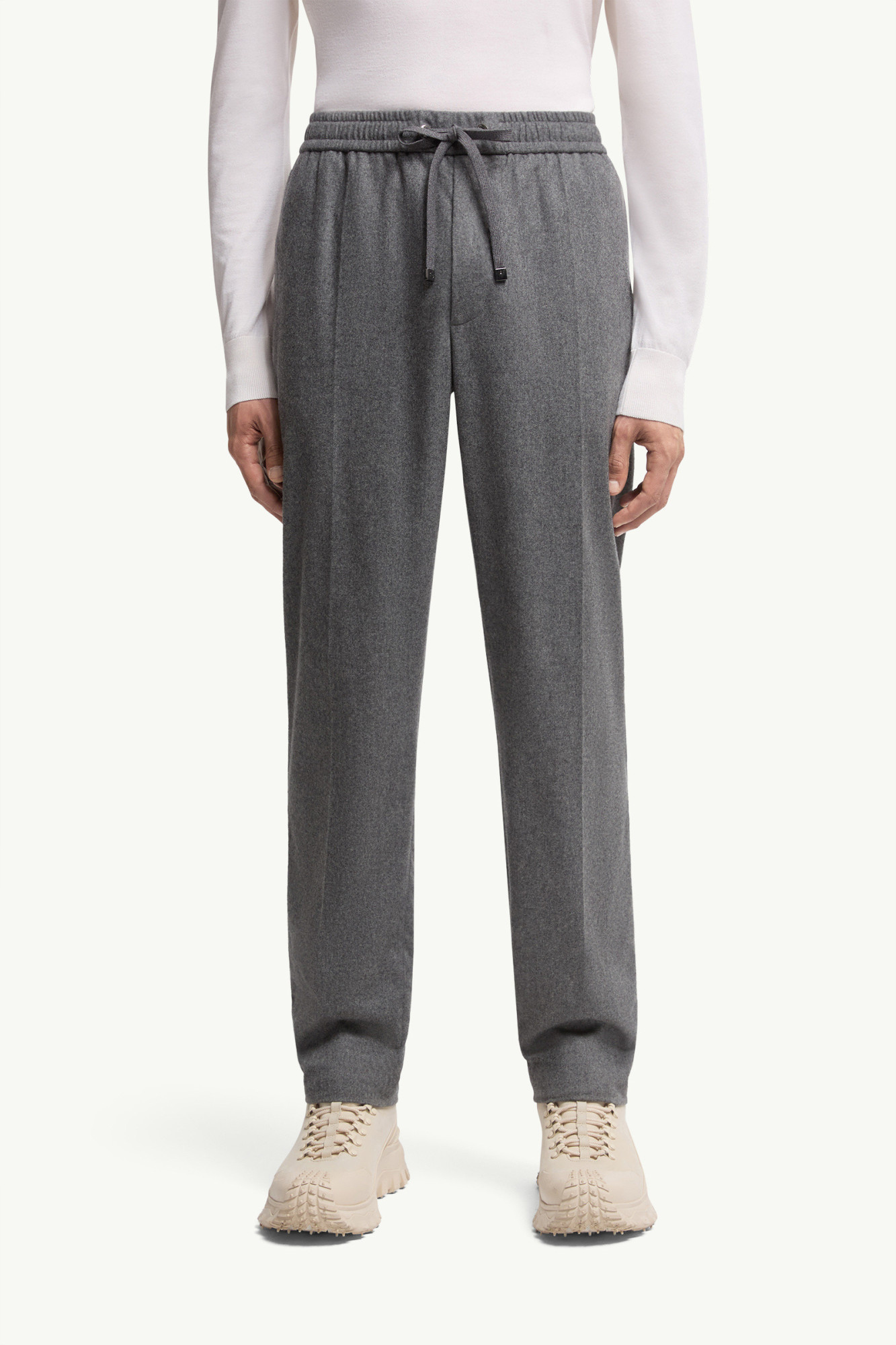 Moncler Cashmere Blend Jogging Trousers In Gray