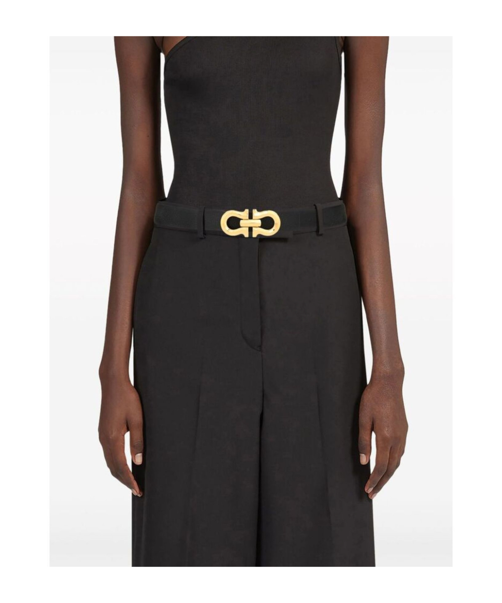 Ferragamo Double-sided Gancini Belt In Black