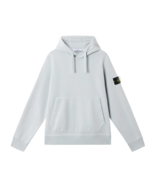 Stone Island Logo Hooded Sweatshirt In Blue