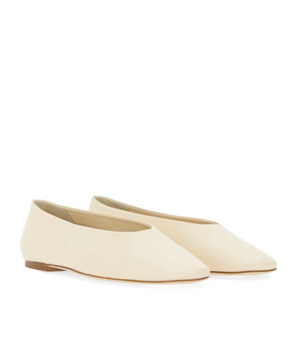 Aeyde Aeydē "kirsten" Dancer Nappa Leather Flats In Nude