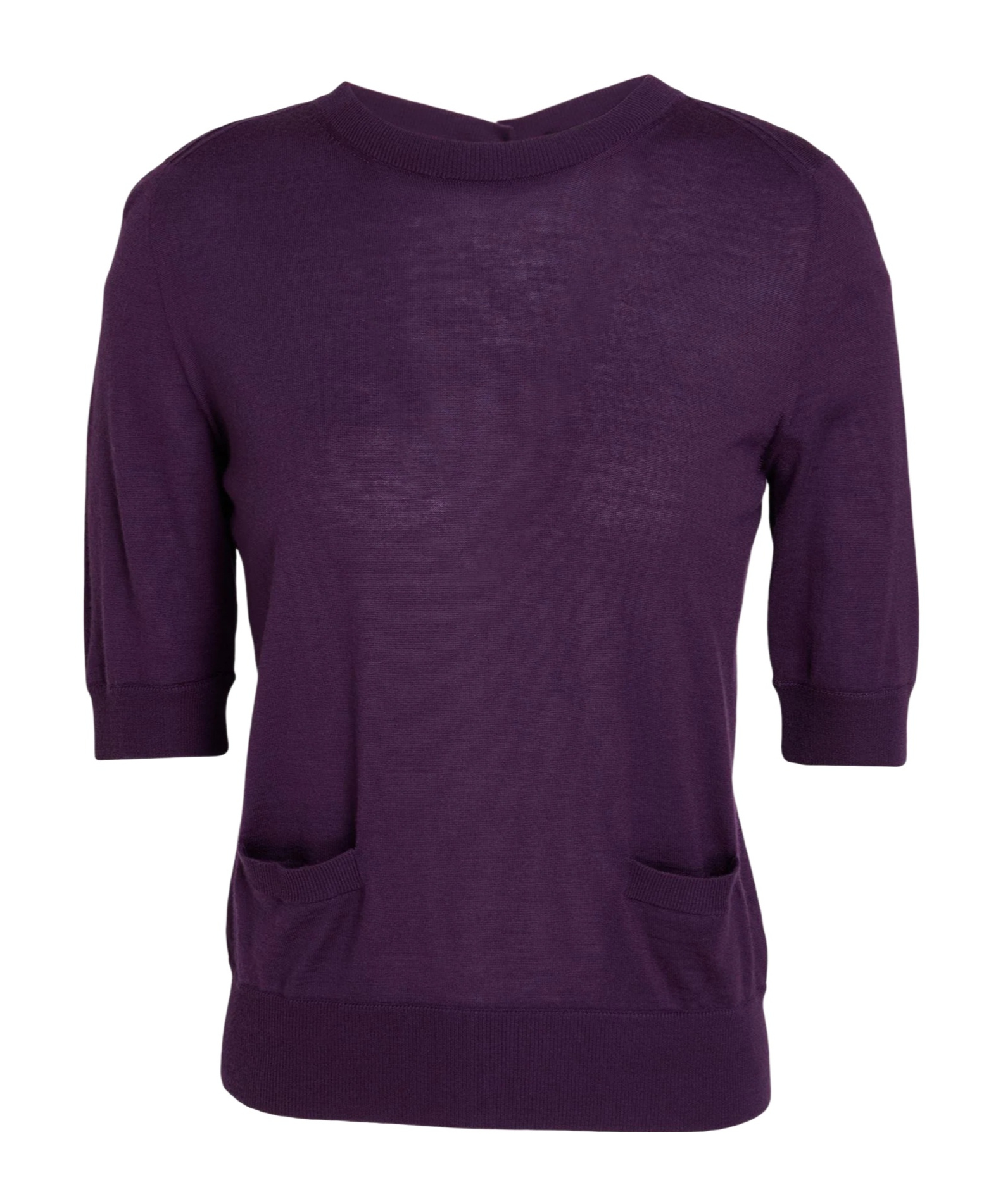 Dolce & Gabbana Solid Color Cashmere Short-sleeve Knit Sweater In Black