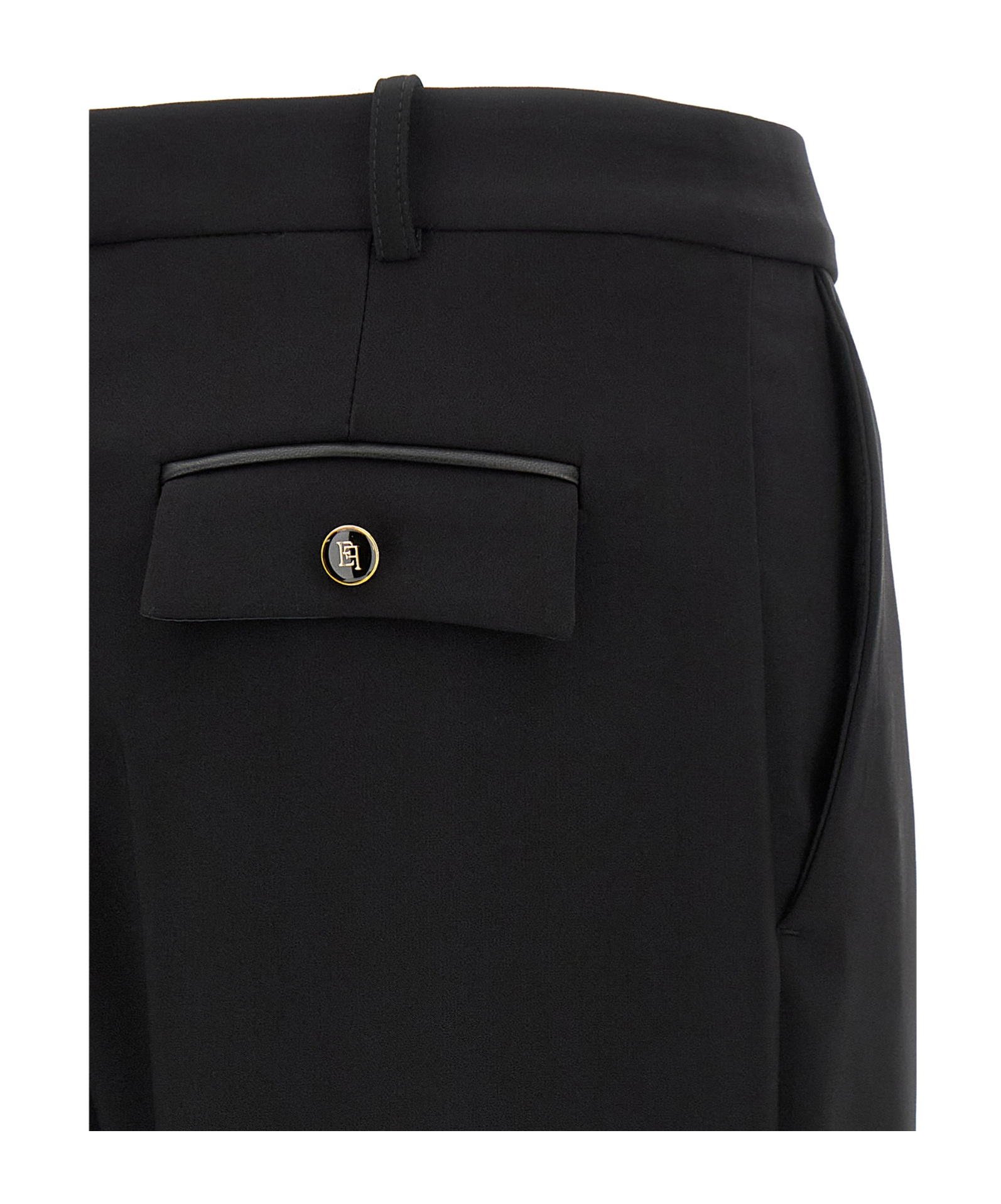 Elisabetta Franchi Belt Loop Casual Pants In Black