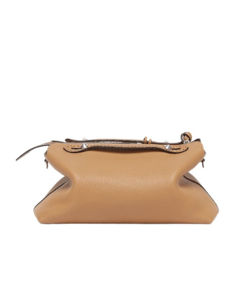 Fendi Cappuccino-colored Selleria Mini-bag With 156 Hand-sewn Stitches In Nude