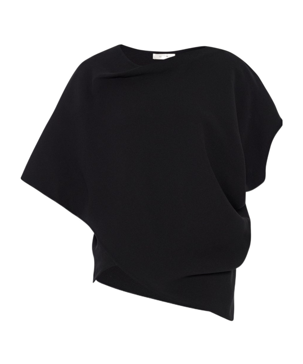 The Row Polydora Silk Top In Black