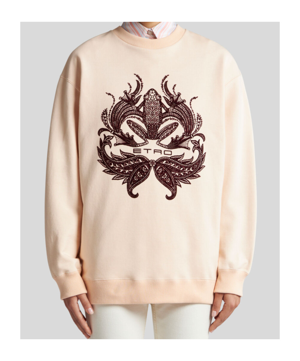 Etro Sweatshirt Mit Beflocktem Druck In Nude