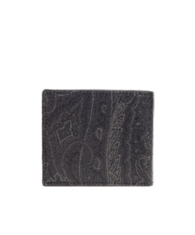 Etro Paisley-print Bi-fold Wallet In Black