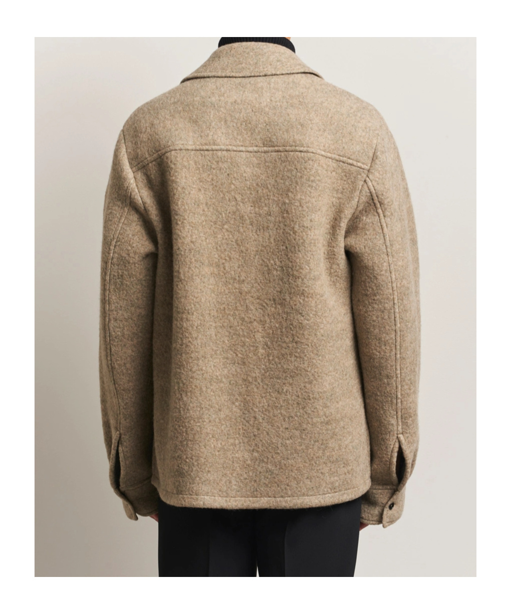 Jil Sander Zip-fastening Collared Wool Jacket In Burgundy