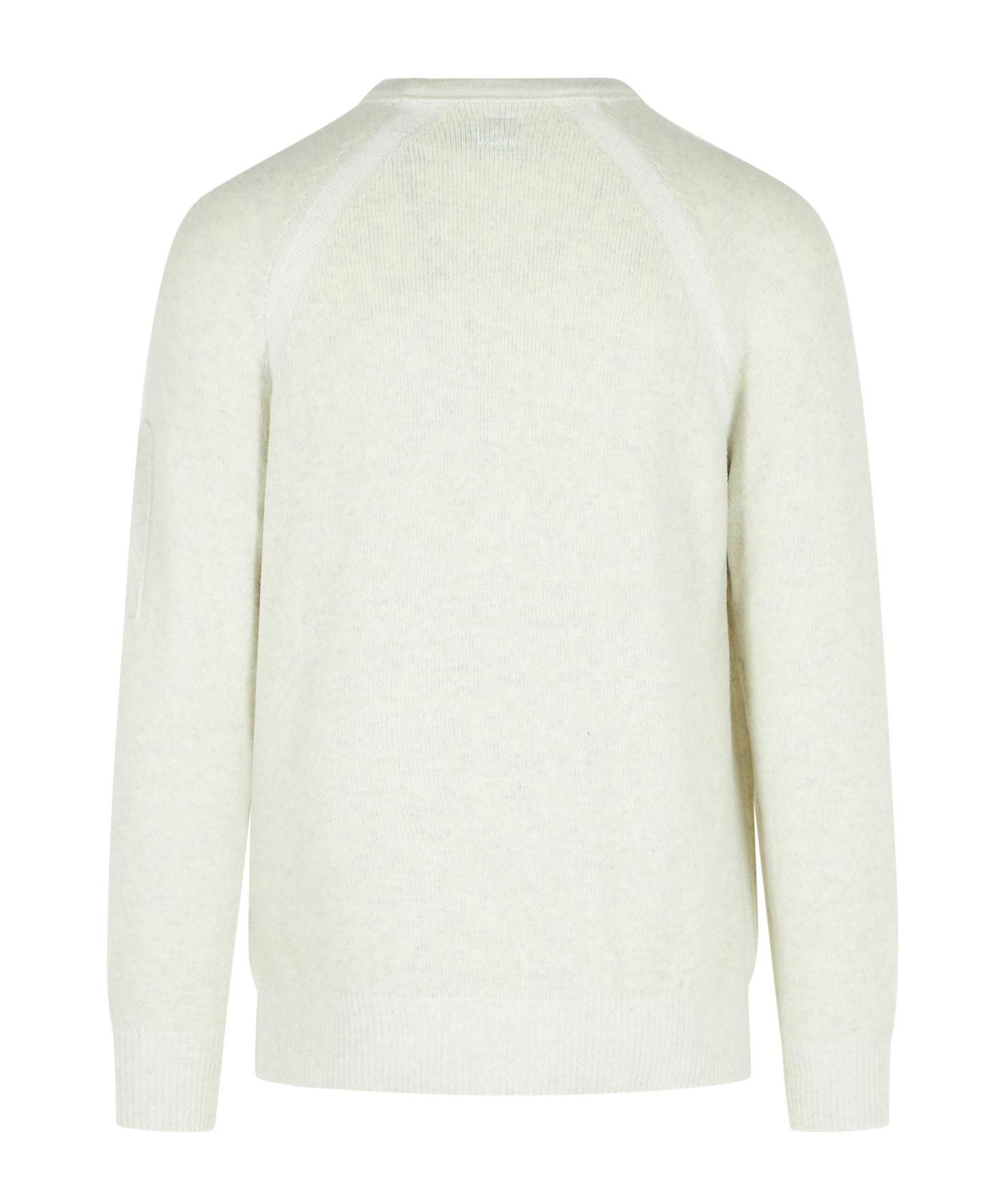 C.p. Company Wool Blend Sweater Sleeve Pocket In White
