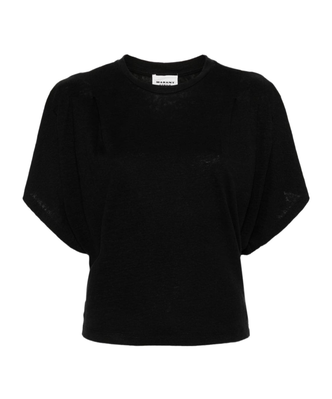 Shop Isabel Marant Étoile Kyanza Linen T-shirt In Black