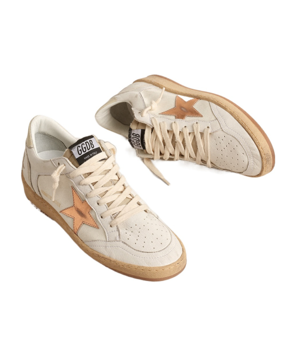 GOLDEN GOOSE BALL STAR IN CANVAS AND NAPPA WITH BRONZE METALLIC LEATHER STAR
