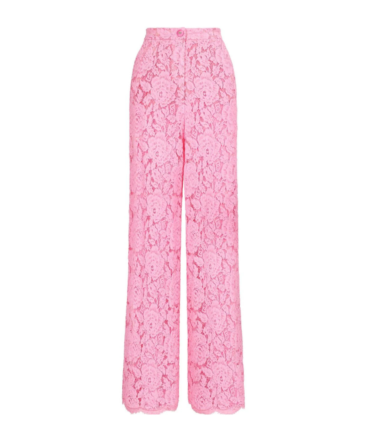 Dolce & Gabbana Dolce Gabbana Straight Leg Lace Trousers In Pink