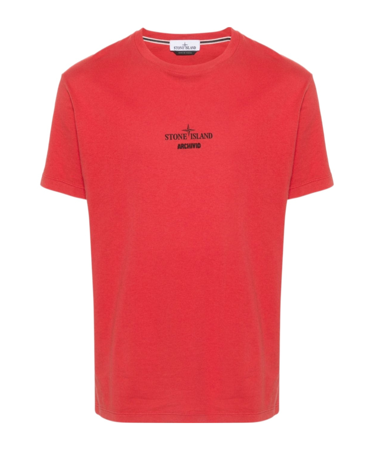 Stone Island Archivio Print Slim-fit Cotton T-shirt In Red