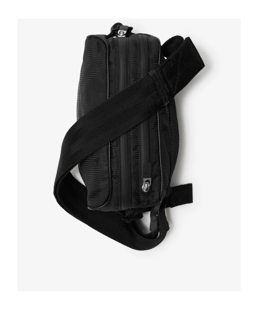 Burberry Check-jacquard Belt Bag In Black