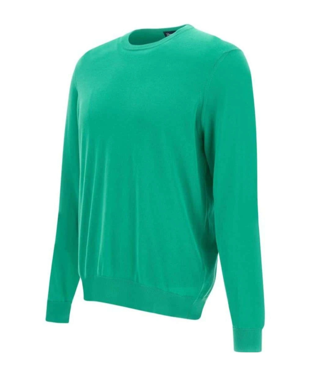 Drumohr Crew-neck Long-sleeve Jumper In Green