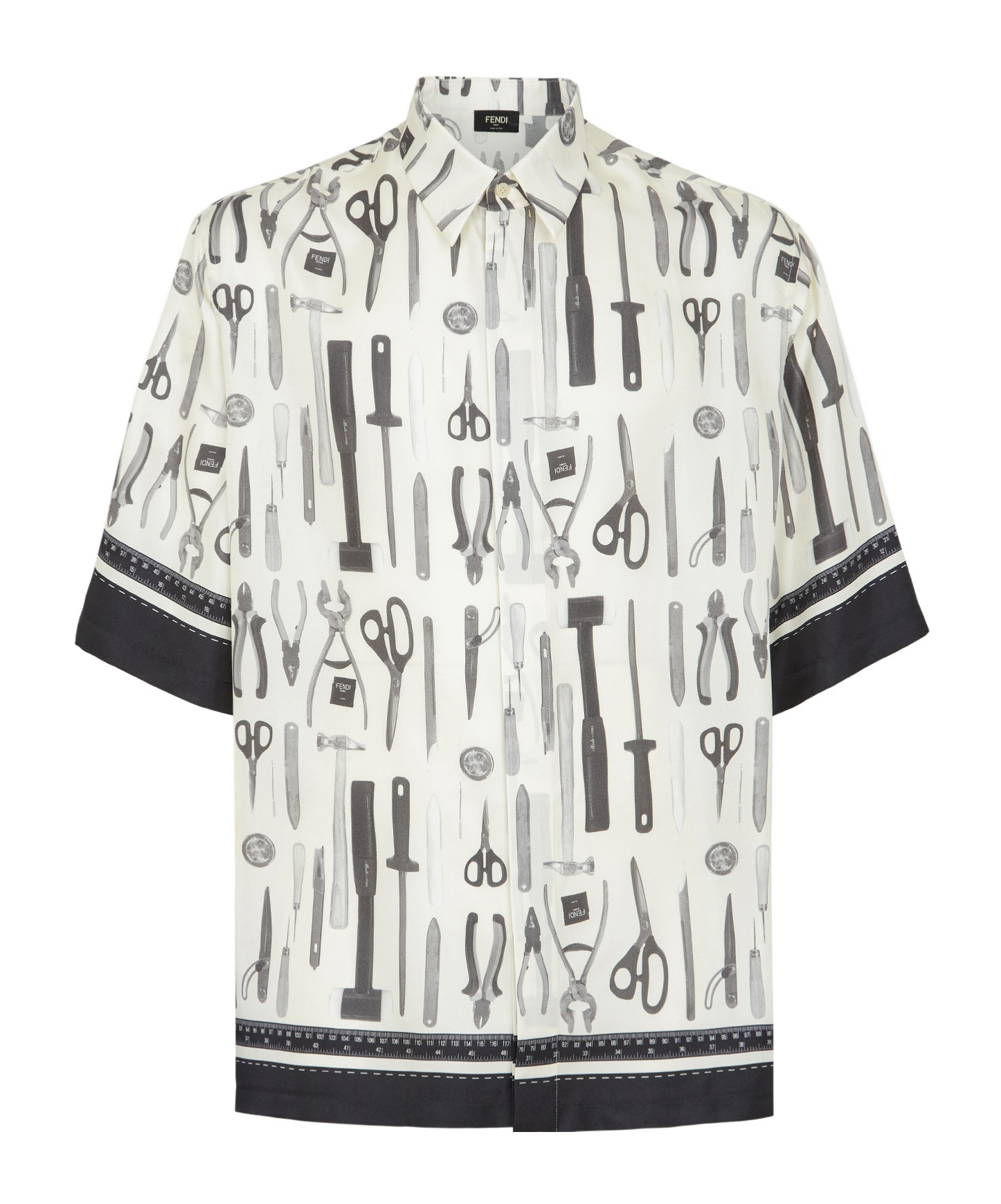 Fendi Multicolor Tools Print Shirt In White