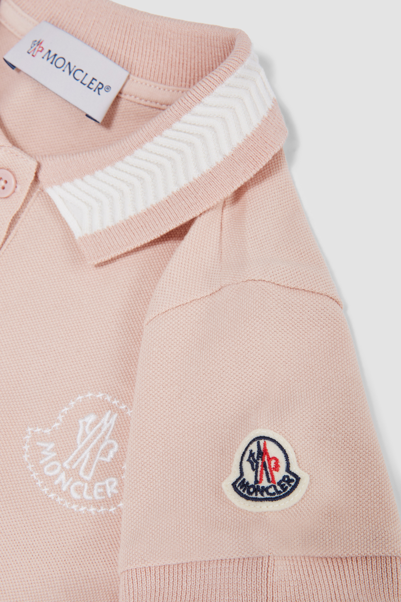 Moncler Cotton Polo Shirt Dress In Pink