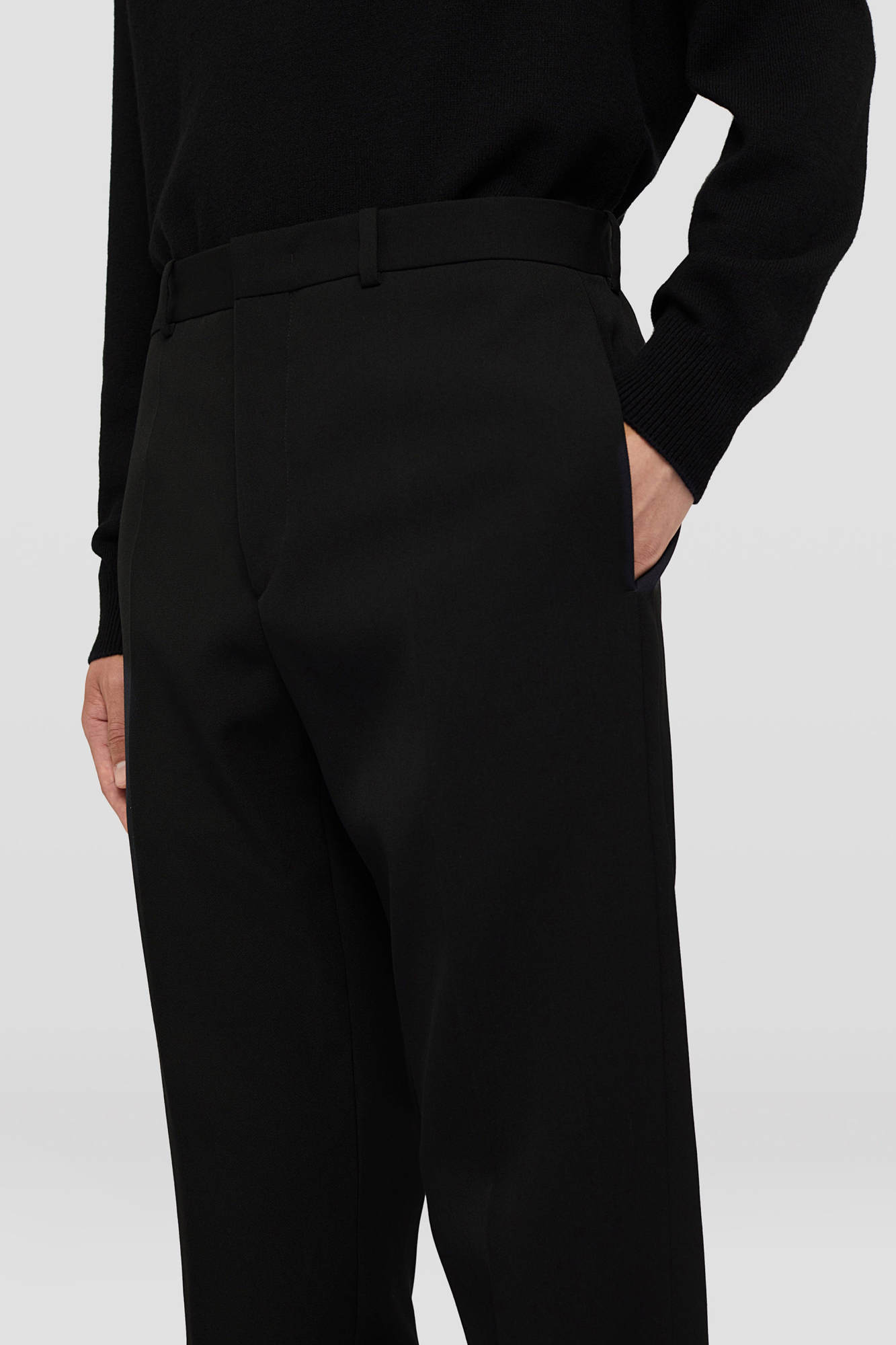 Jil Sander Black Wool Tapered Trousers In Black