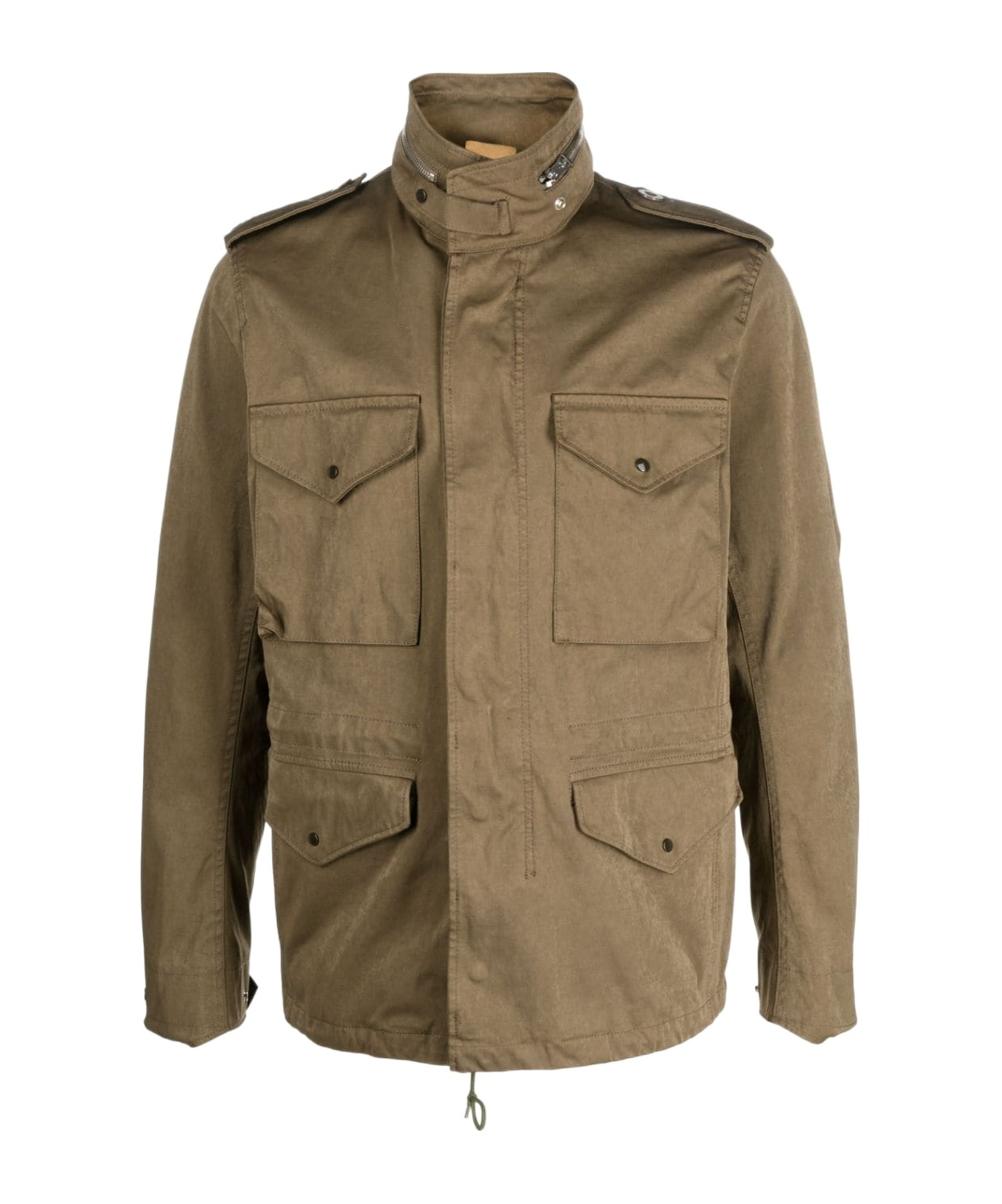 Ten C Long-sleeved Casual Jacket In Brown