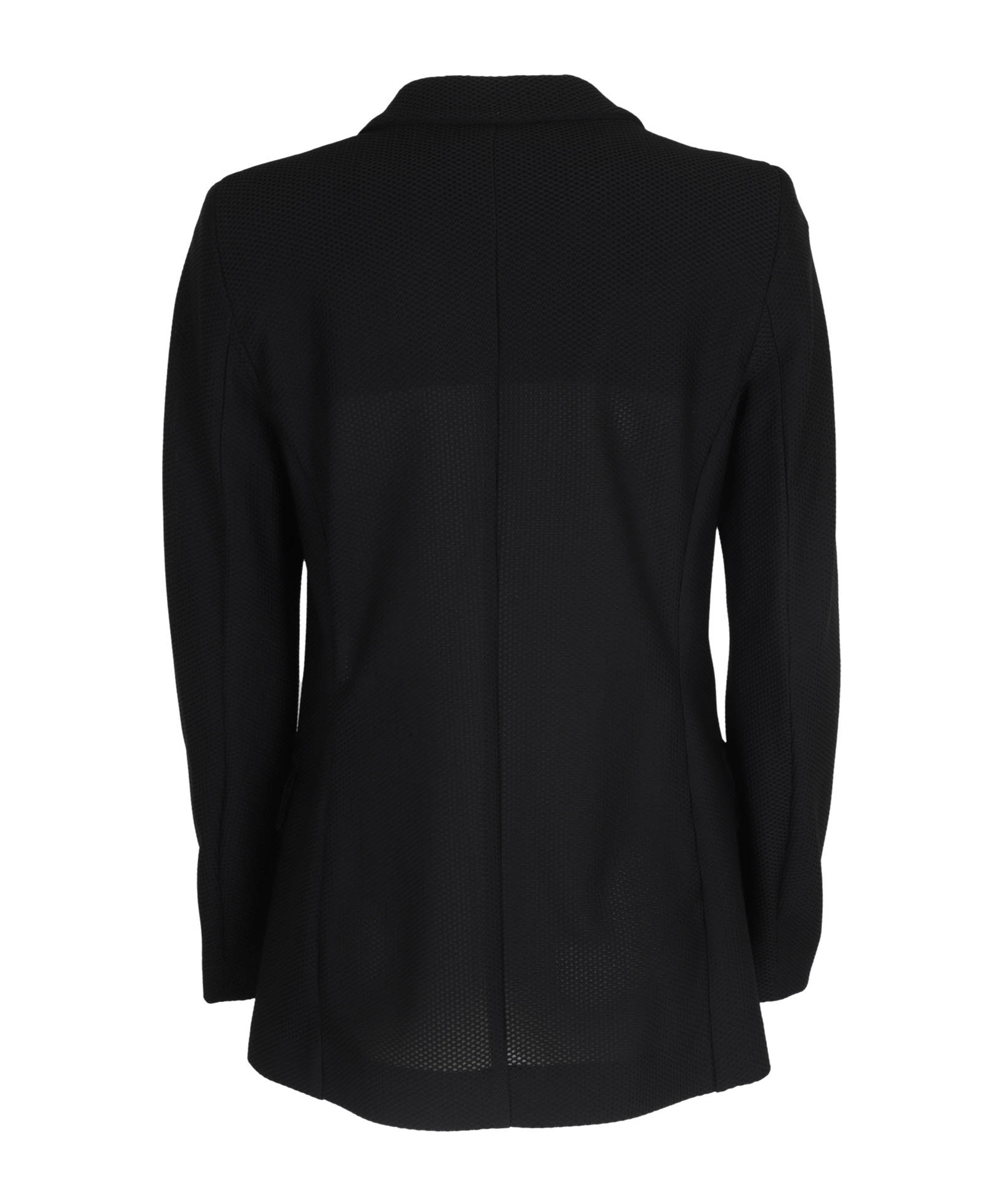 Seventy Black Double-breasted Flap Pockets Polyester-blend Jacket In Black