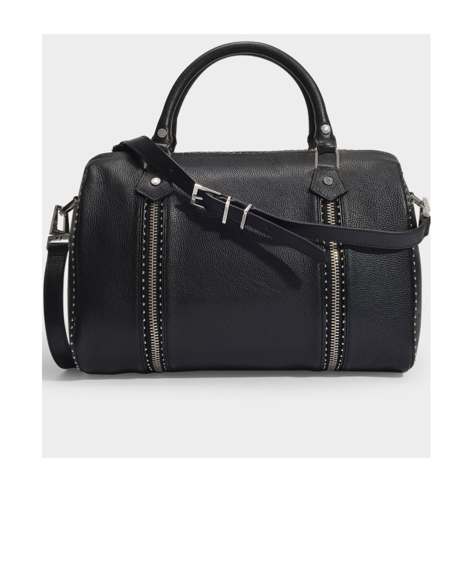 Zadig & Voltaire Zadig Voltaire Logo Plaque Zipped Medium Tote Bag In Black
