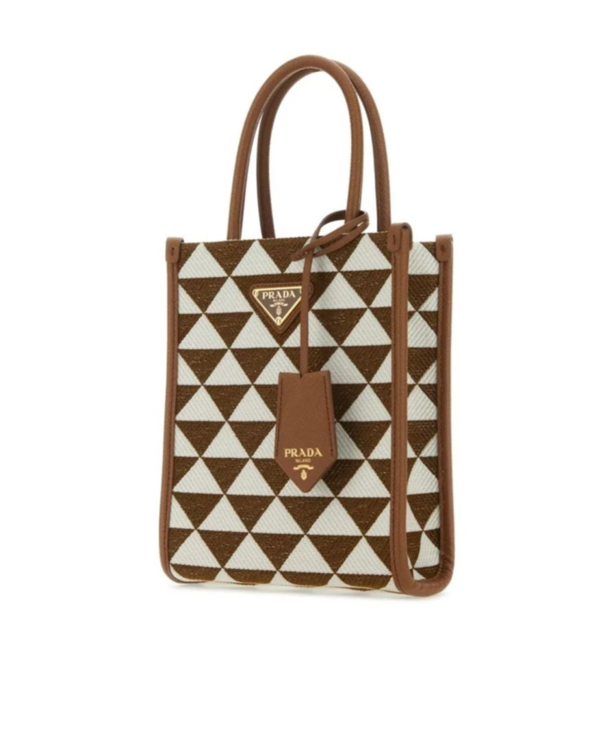 Prada Logo Mini Shoulder Bag In Brown