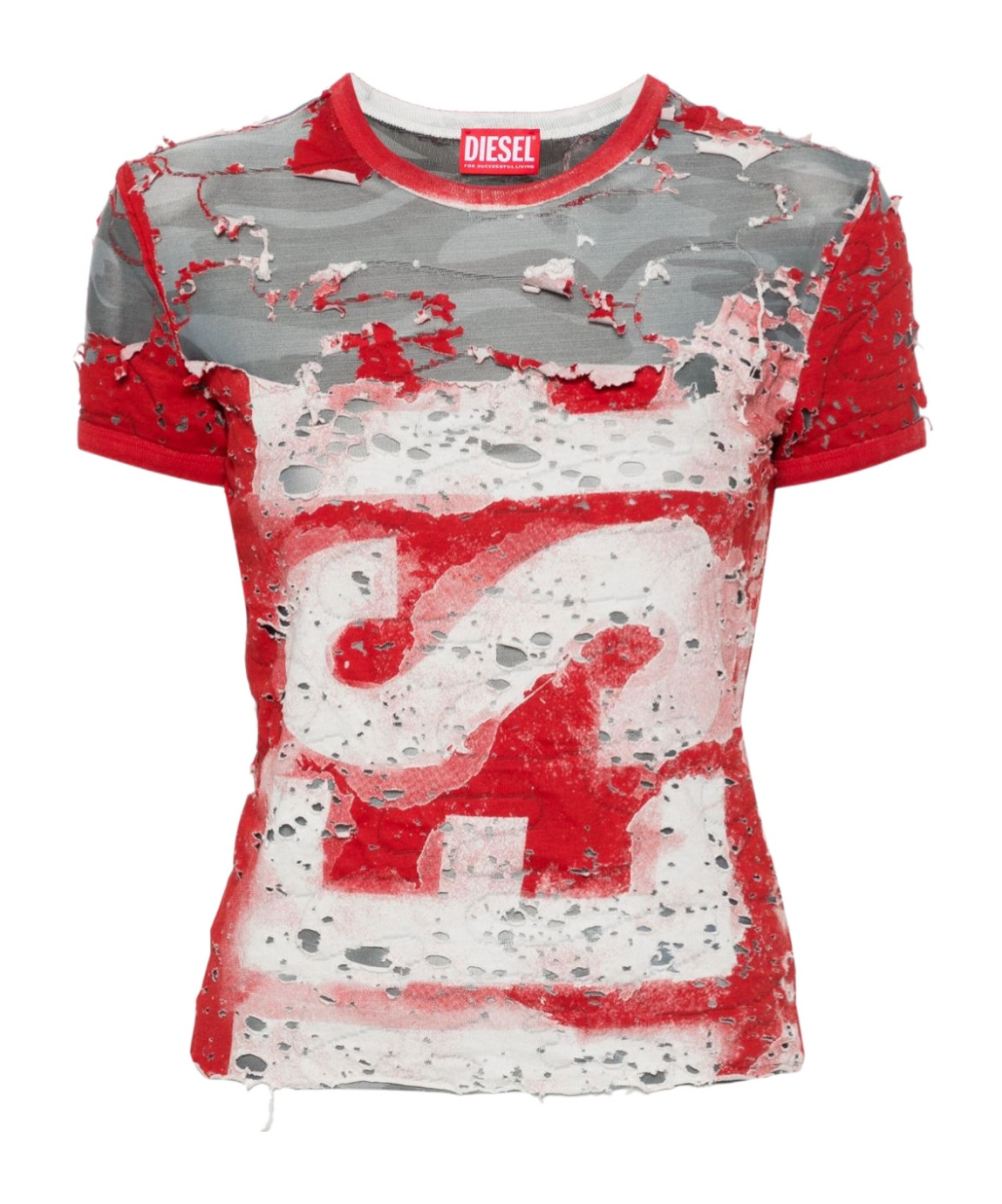 Diesel Distressed-effect T-shirt In Multicolor