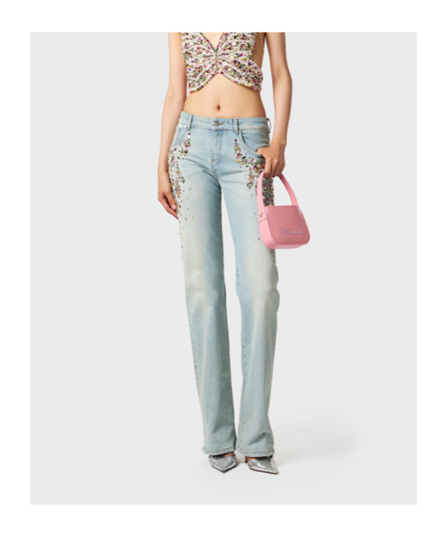 Blumarine Regular Fit Jeans In Gray