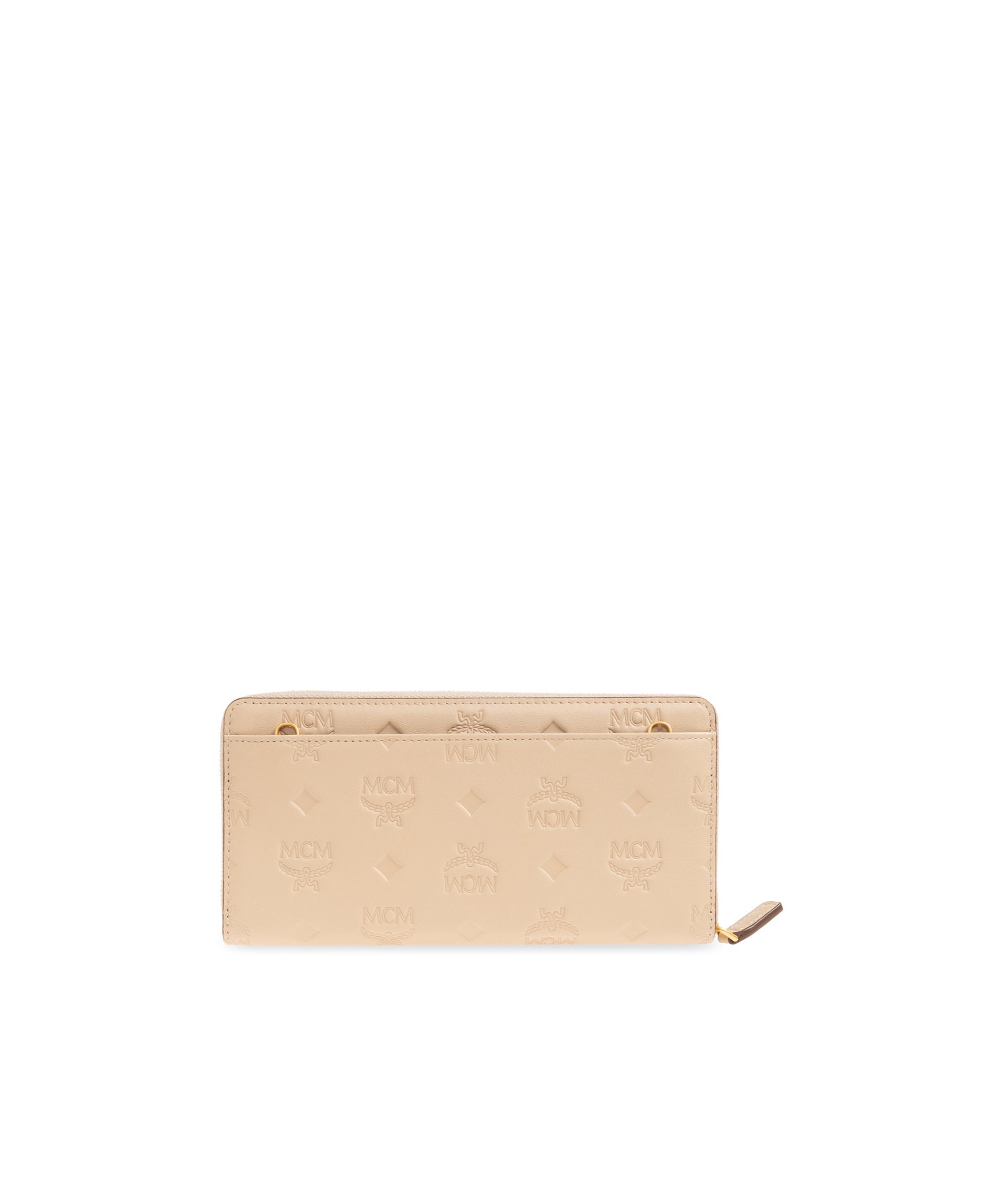 Shop Mcm Logo Wallet In Nude