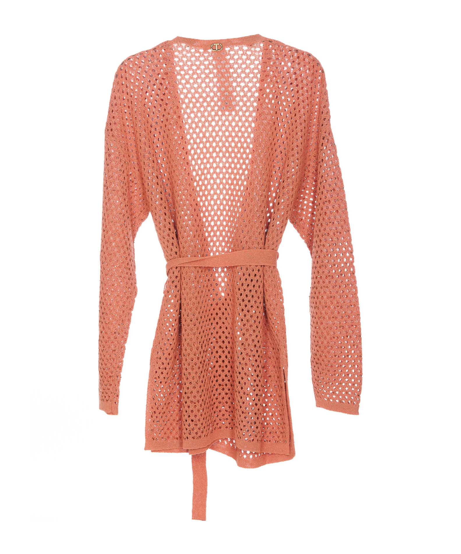 Shop Twinset Crystal-embellished Cardigan In Pink