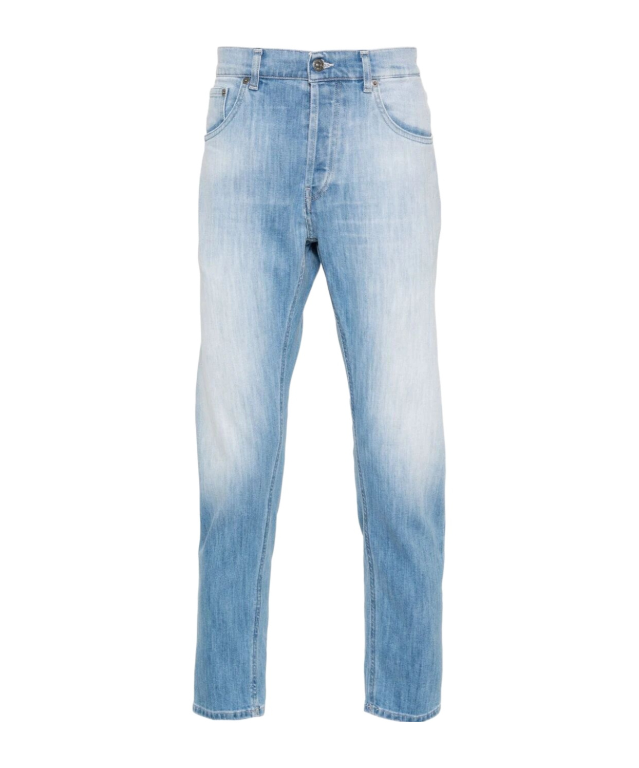 Dondup Faded Five-pocket Jeans With Belt Loops In Blue