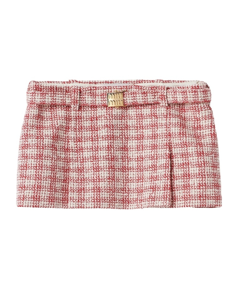 MIU MIU PLAID MINISKIRT