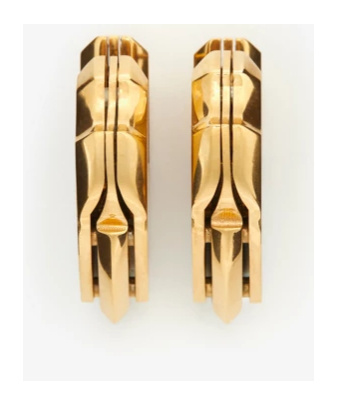 Burberry Shield Pattern Earrings In Yellow