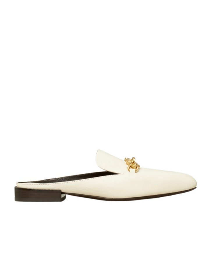 Tory Burch Jessa Leather Mules In Nude