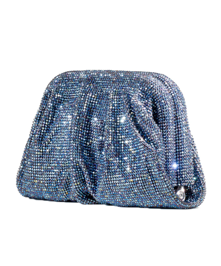 Benedetta Bruzziches Small Venus Crystal-embellished Clutch In Blue