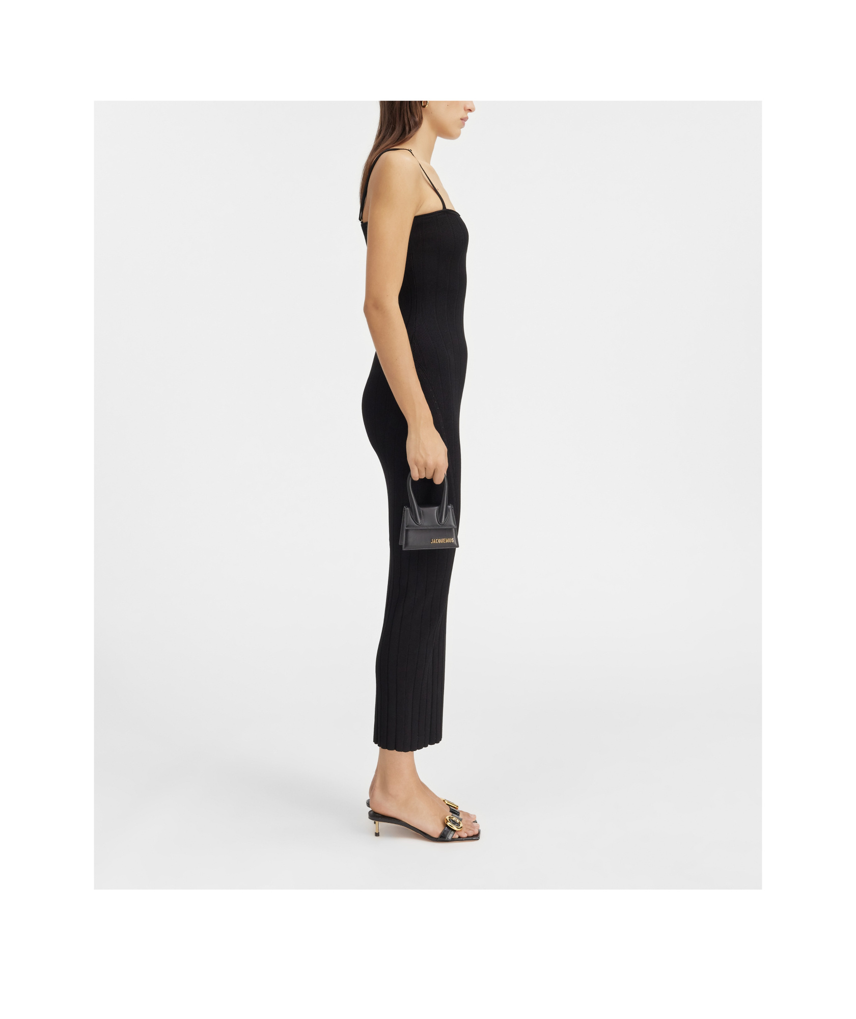 Jacquemus La Robe Sierra Black Midi Dress In Viscose Woman In Black