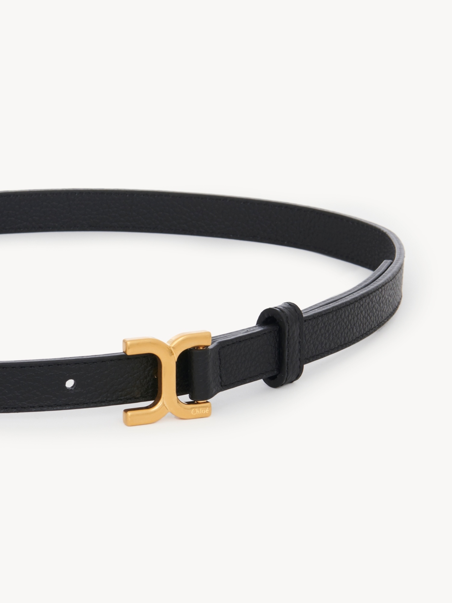 Chloé Marcie Leather Belt In Black