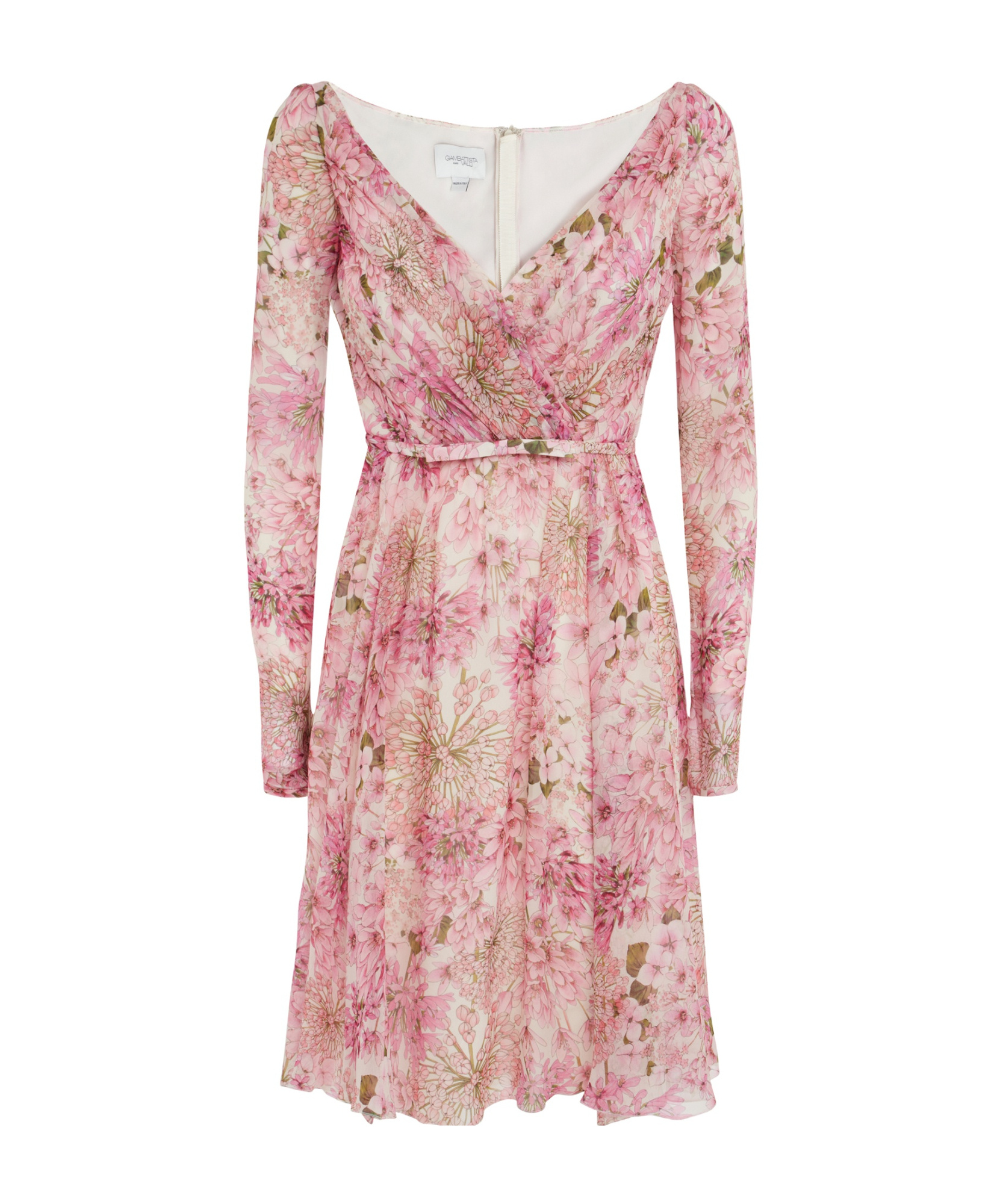 Giambattista Valli V-neck Long-sleeved Dress In Nude