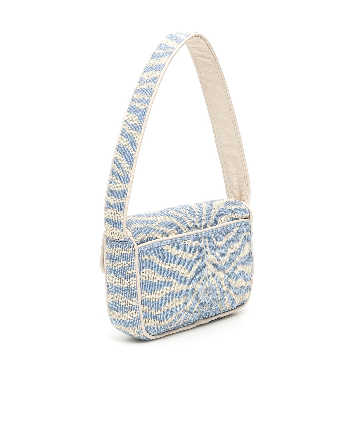 STAUD TOMMY BEADED ZEBRA PATTERN SHOULDER BAG