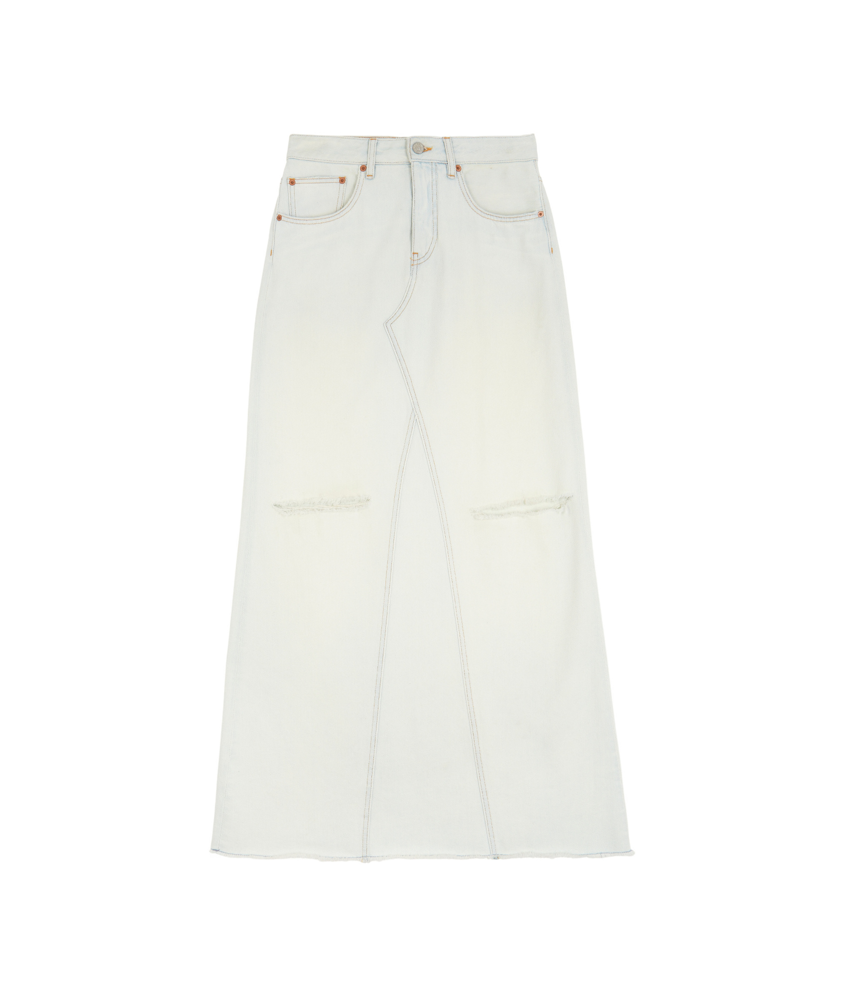 Mm6 Maison Margiela Denim Maxi Skirt In Blue