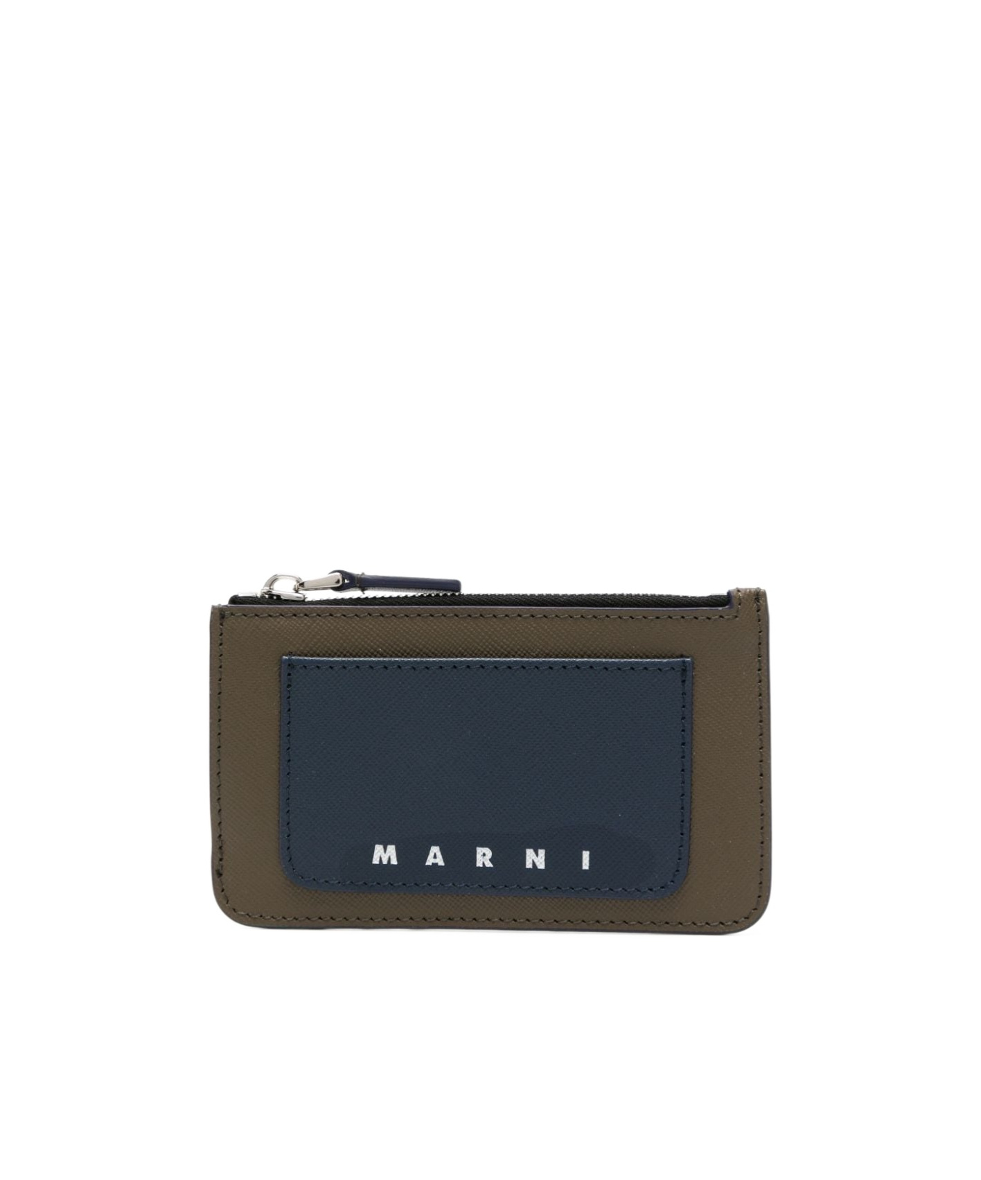 Marni Logo-print Leather Cardholder In Black