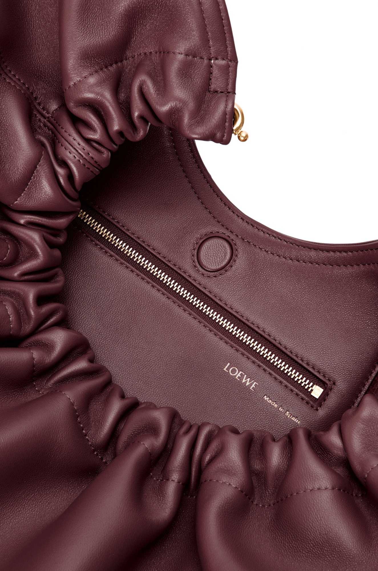 Loewe Hammock Drawstring Small Leather Shoulder Bag In Red