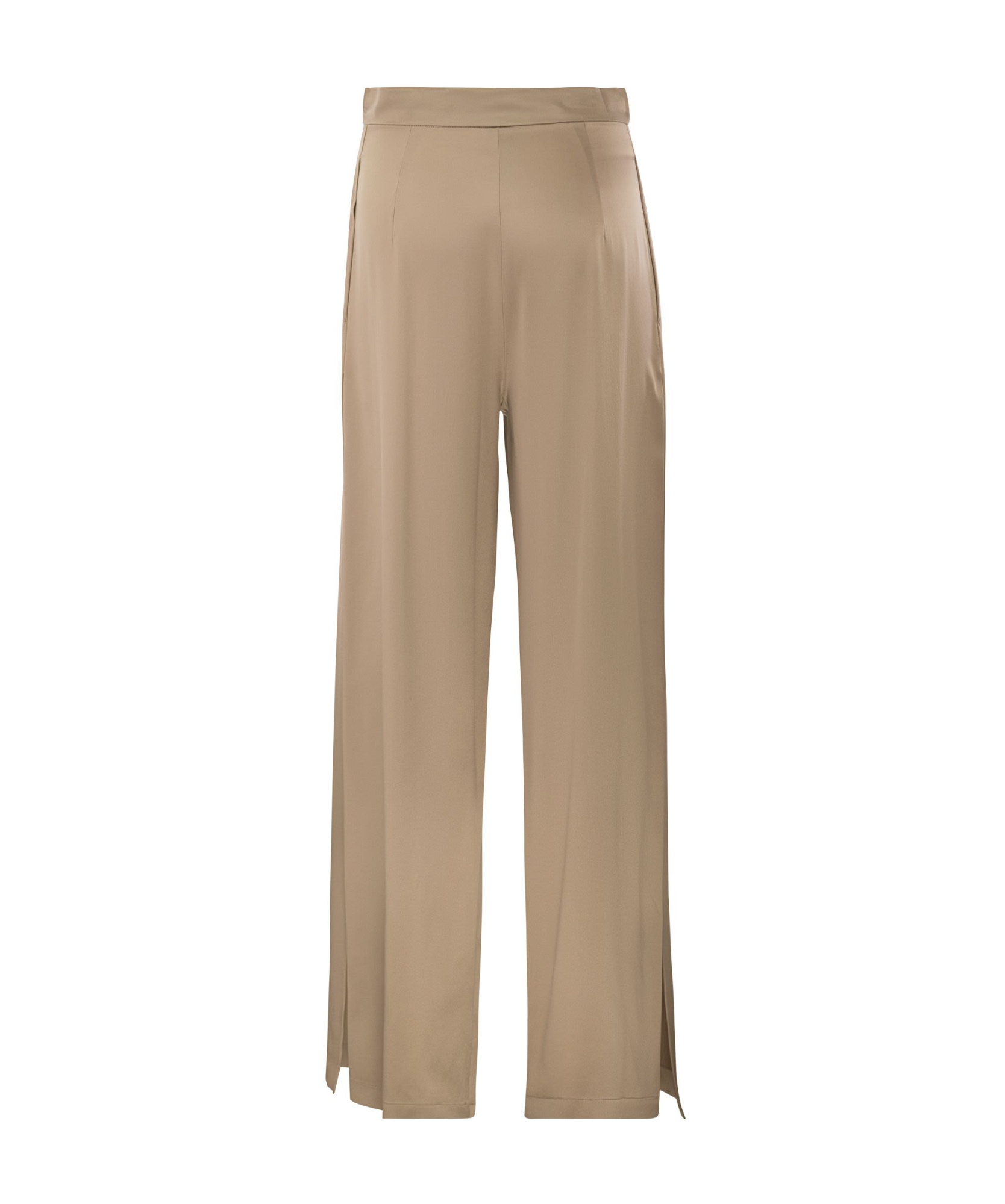 Max Mara Fiesta Silk Flared Trousers In Nude