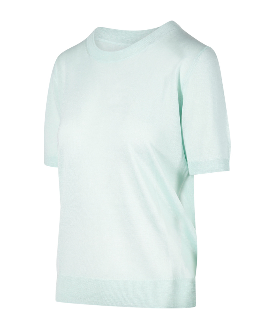 P.a.r.o.s.h Round-collar Short-sleeve Sweater In White