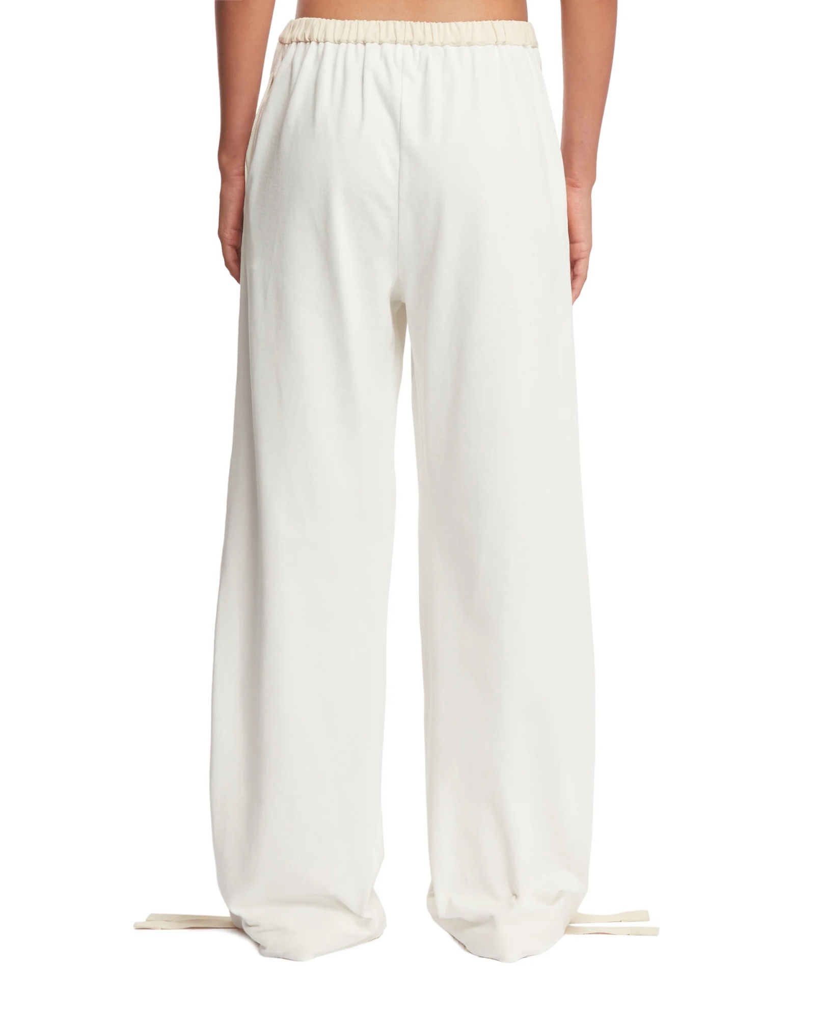 Jil Sander Belted Cotton Trousers In White