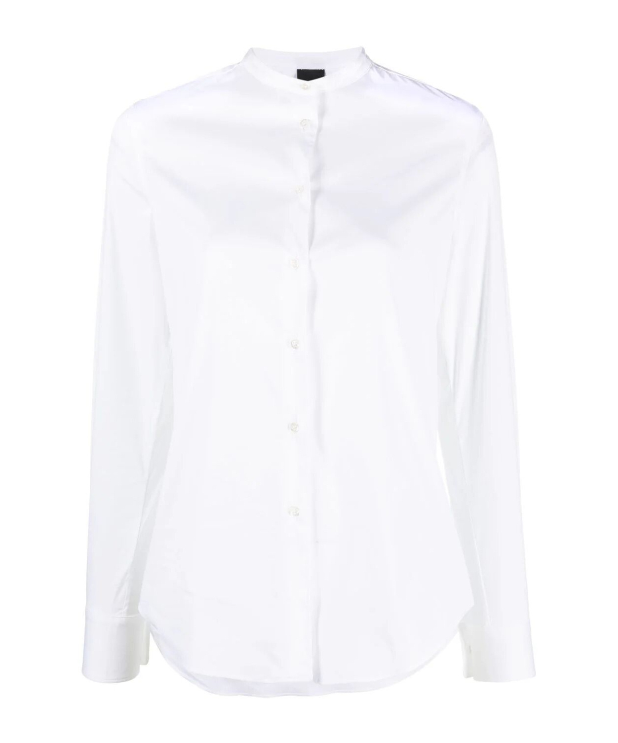 Shop Aspesi Collarless Button-up Shirt In White